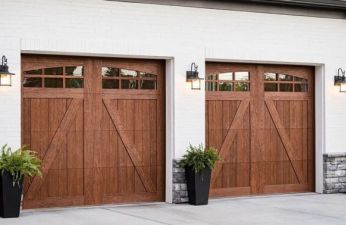 close up of garage door